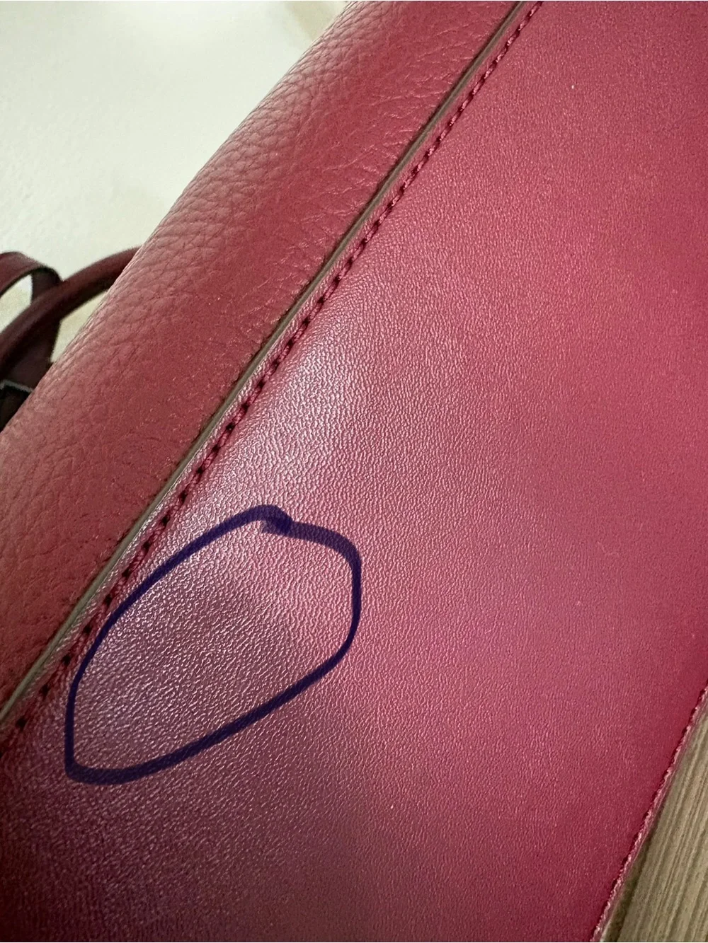 Michael Kors Kiri Burgundy Pebbled Leather Dome Satchel